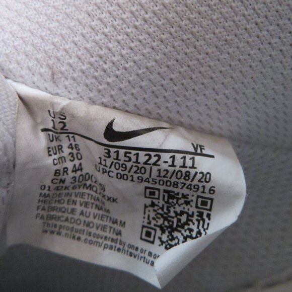 Nike | Size 12 | Mens Triple White Air Force 1 AF1 2020 Sneakers Shoes - Picture 7 of 8